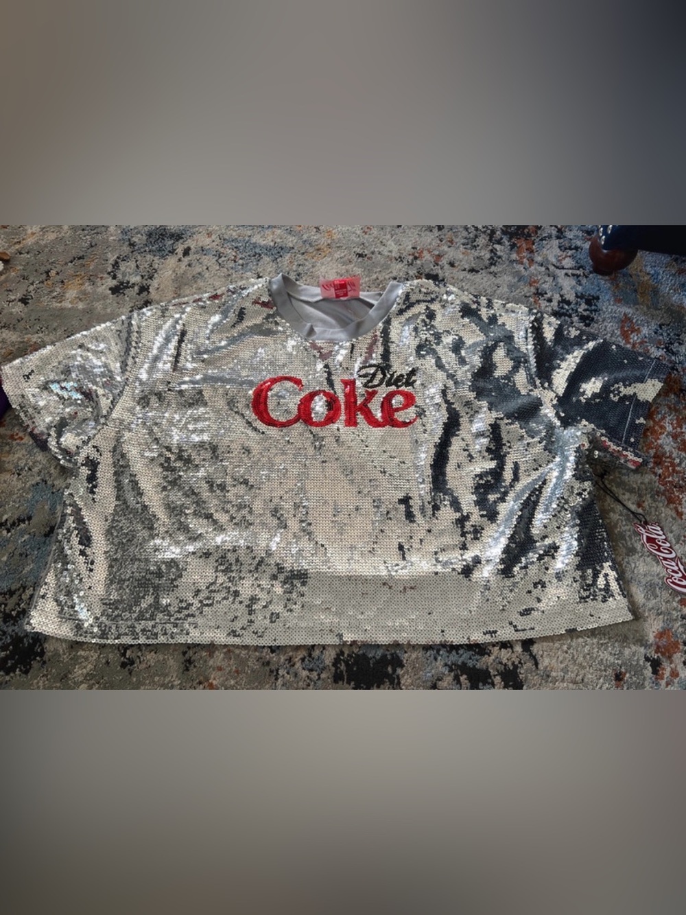 DIET COKE Sequin Crop